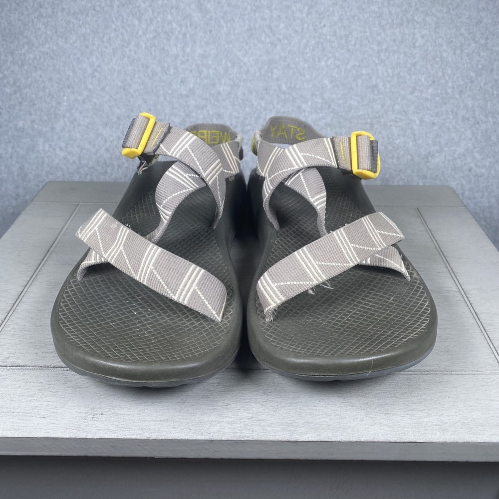 Chaco Z1 Classic Sandals Mens Size 9 Grey Stay Weird Custom Vibram Hiking Shoes - Picture 2 of 9